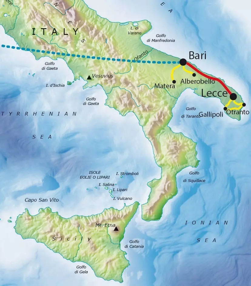 Tour route map Map