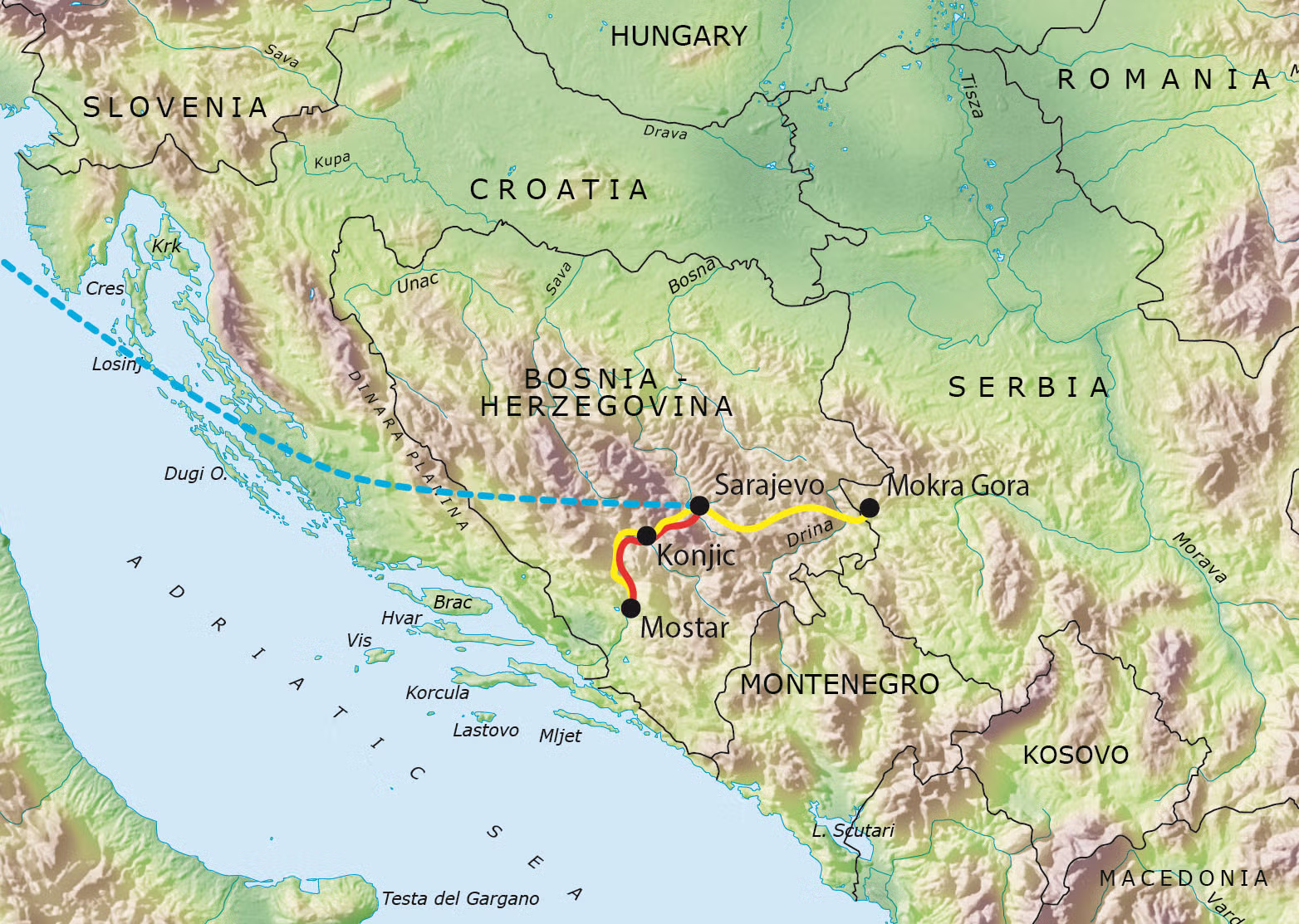 Tour route map Map