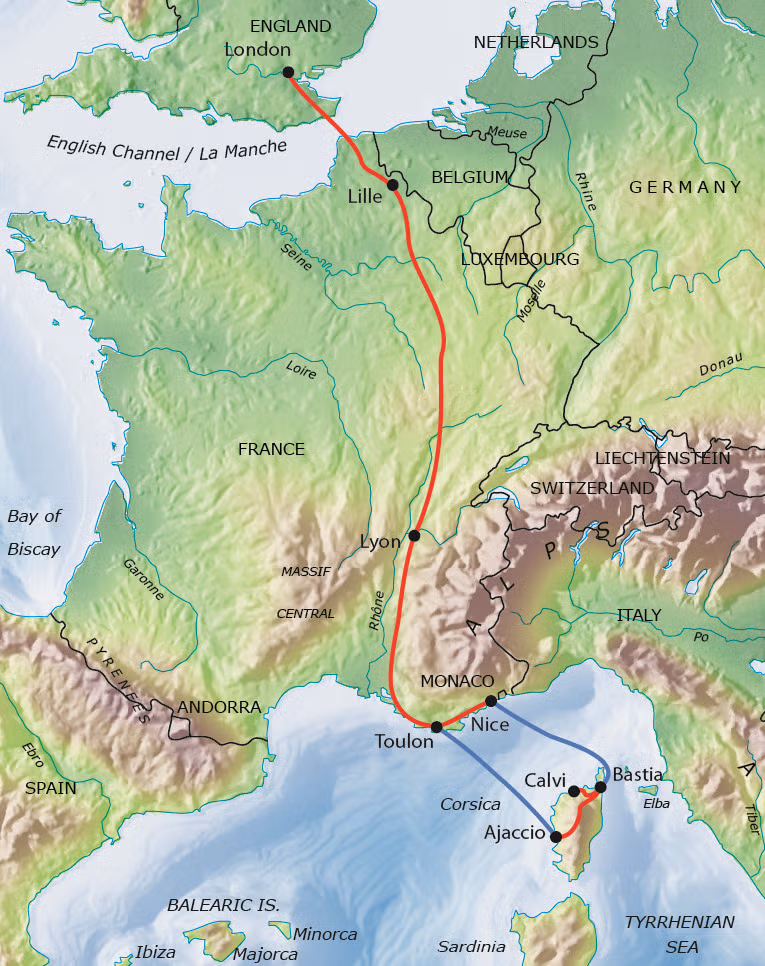 Tour route map Map