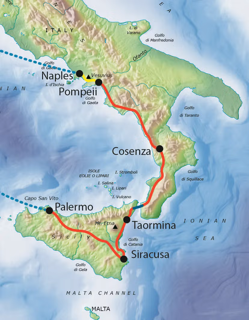 Tour route map Map