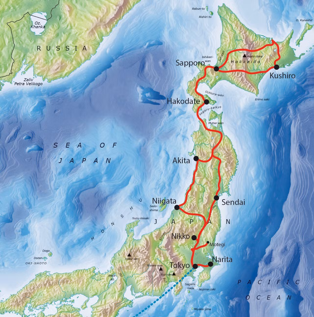 Tour route map Map