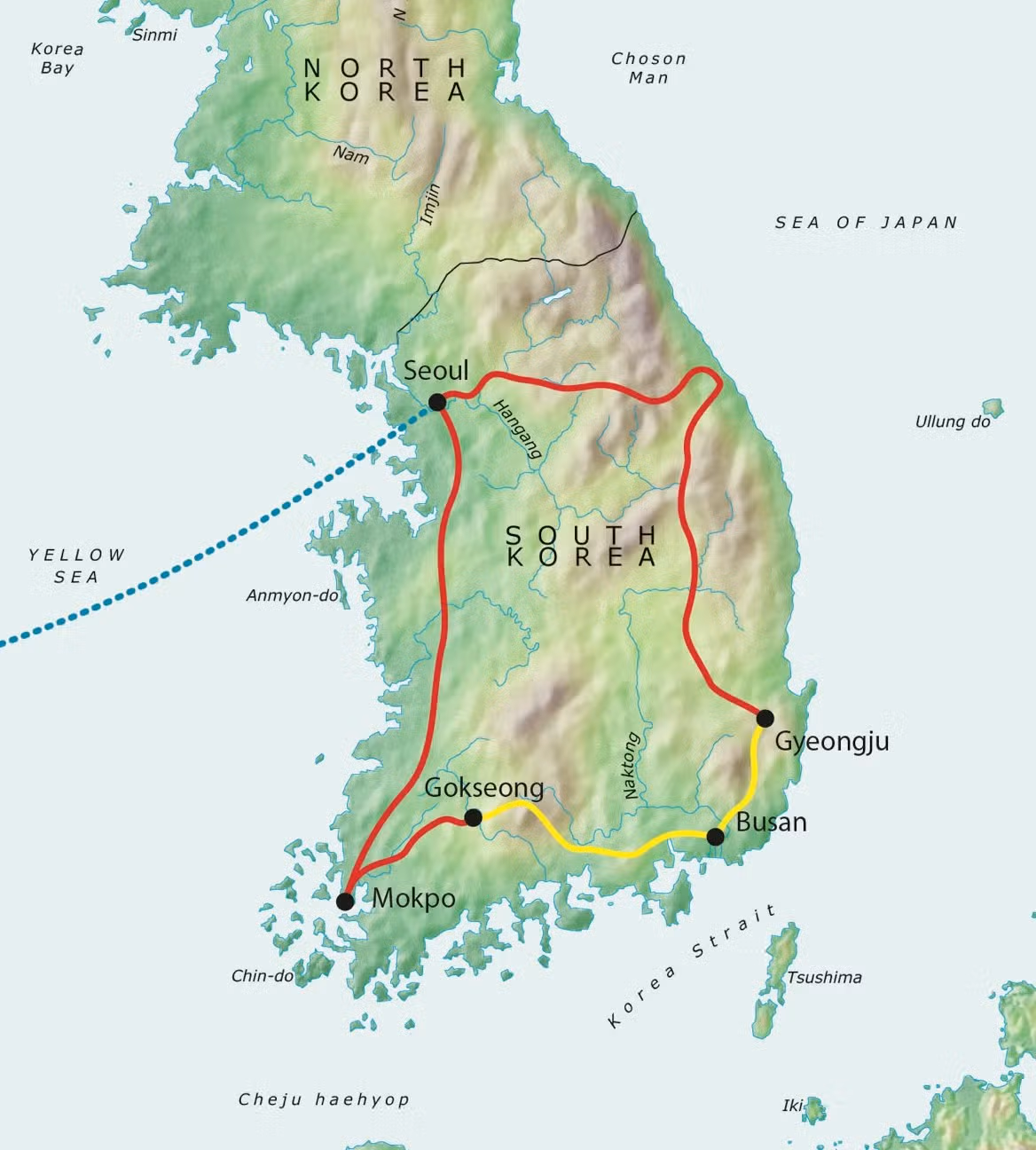 Tour route map Map