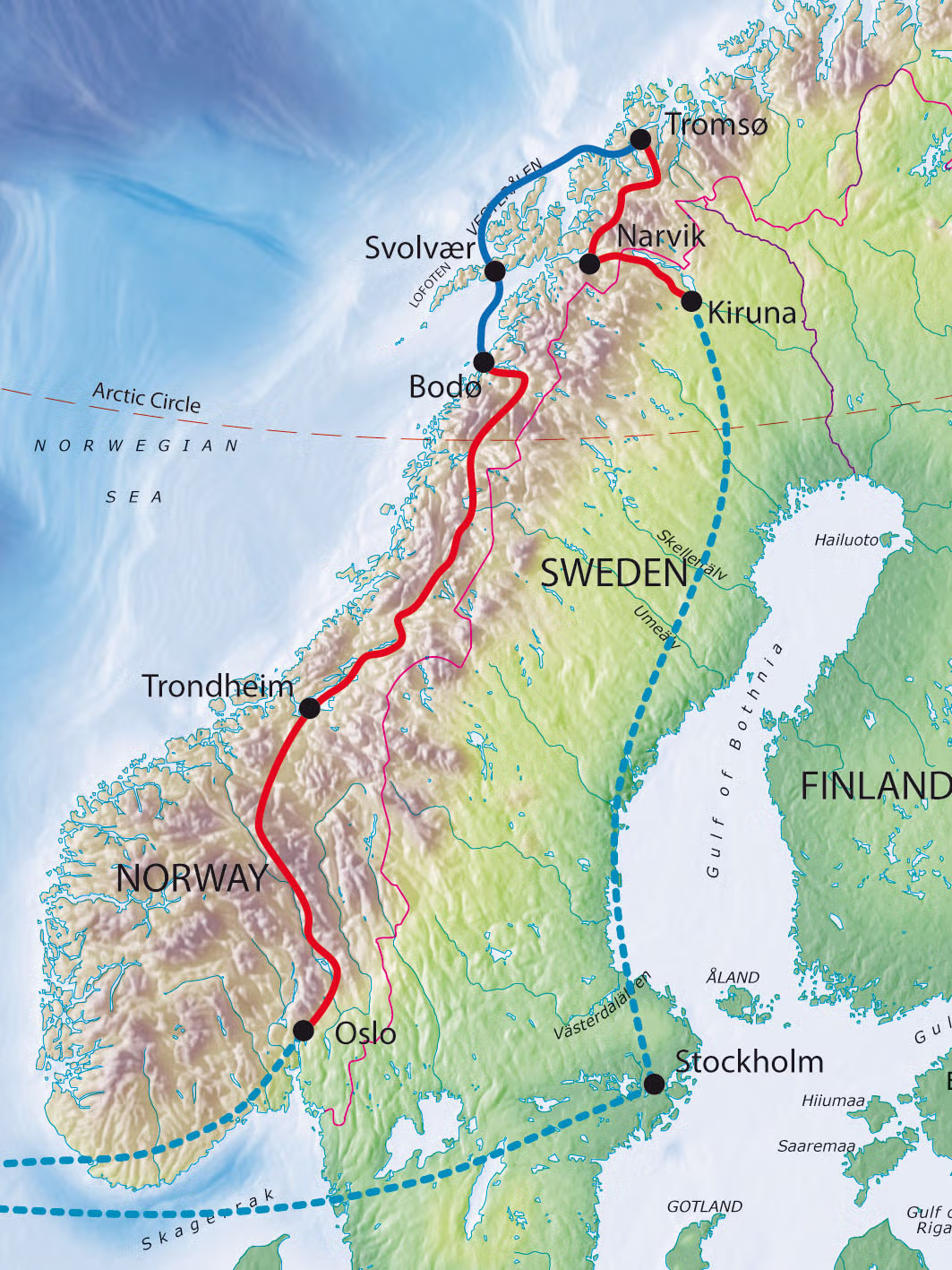 Tour route map NorthernLights