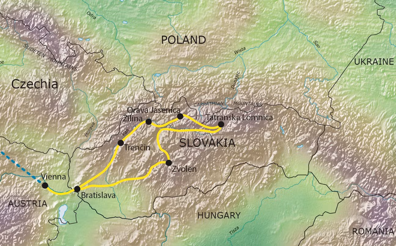 Tour route map Map