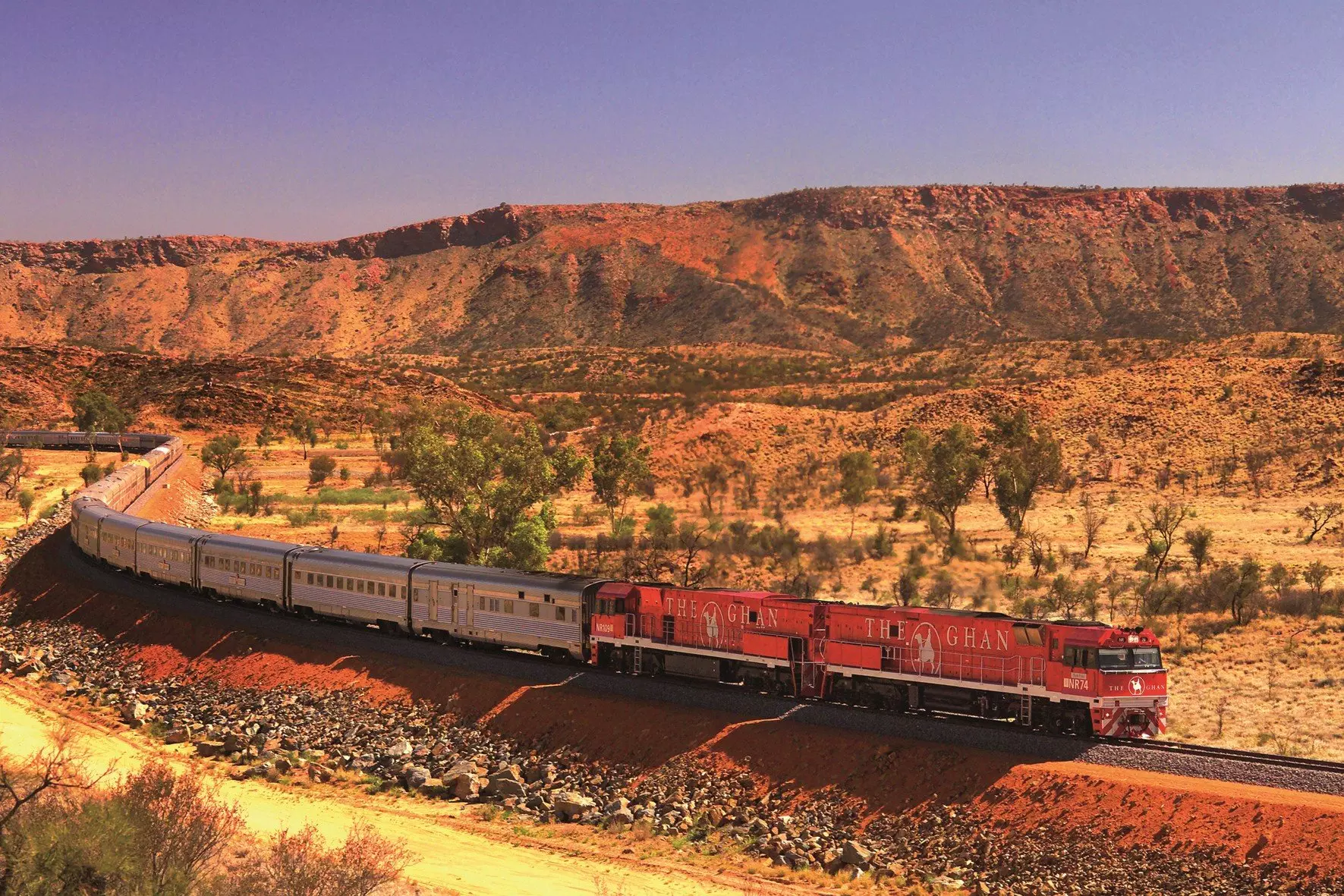 The Ghan at McDonnell Ranges Train